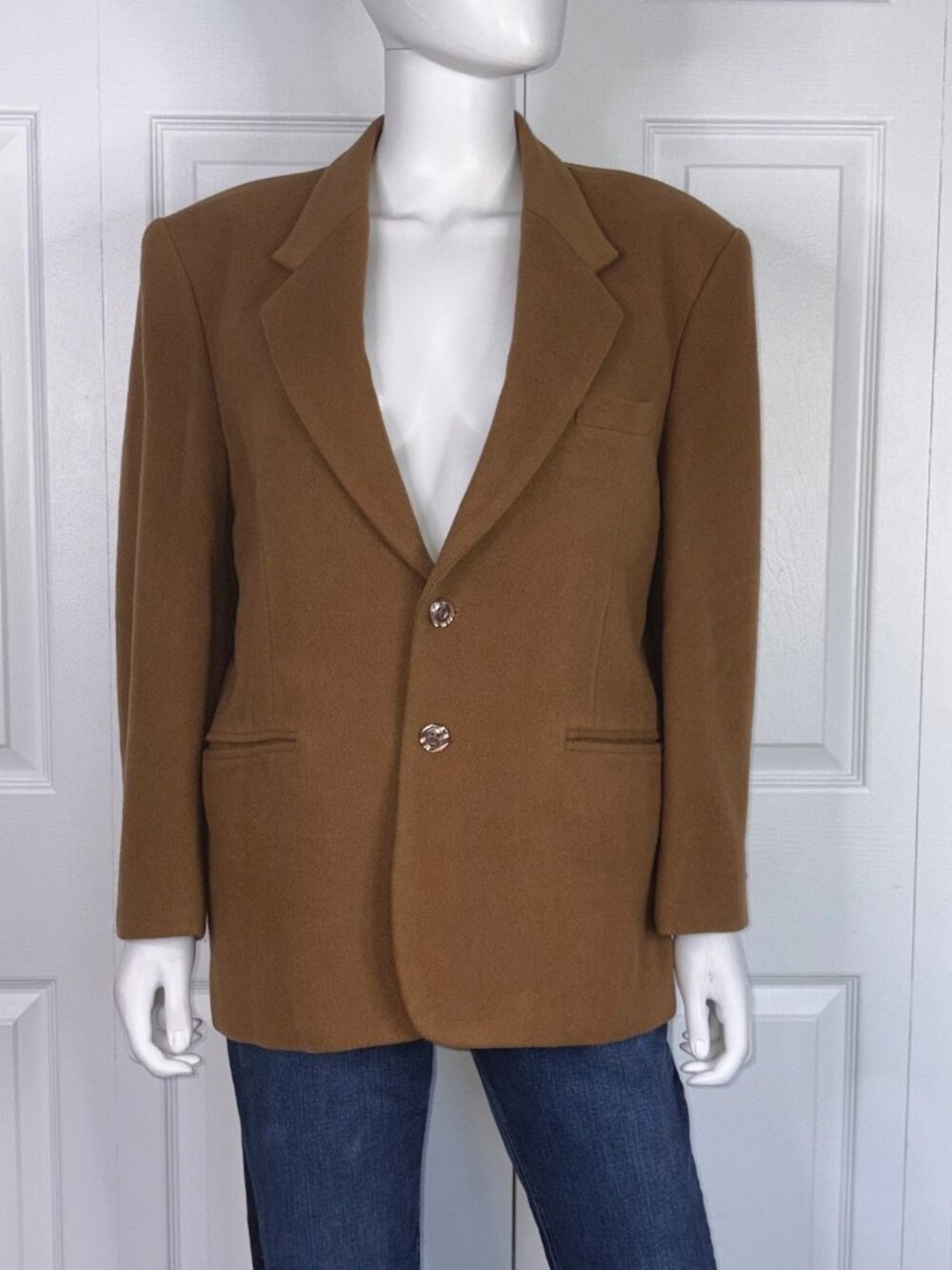 Women's small autumn cashmere camel coat
